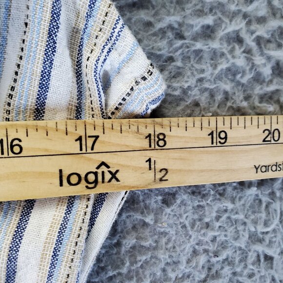 Violet Weekend Dress Womens XL Multicolor Stripe V-Neck Sleeveless Linen Blend - Picture 7 of 11